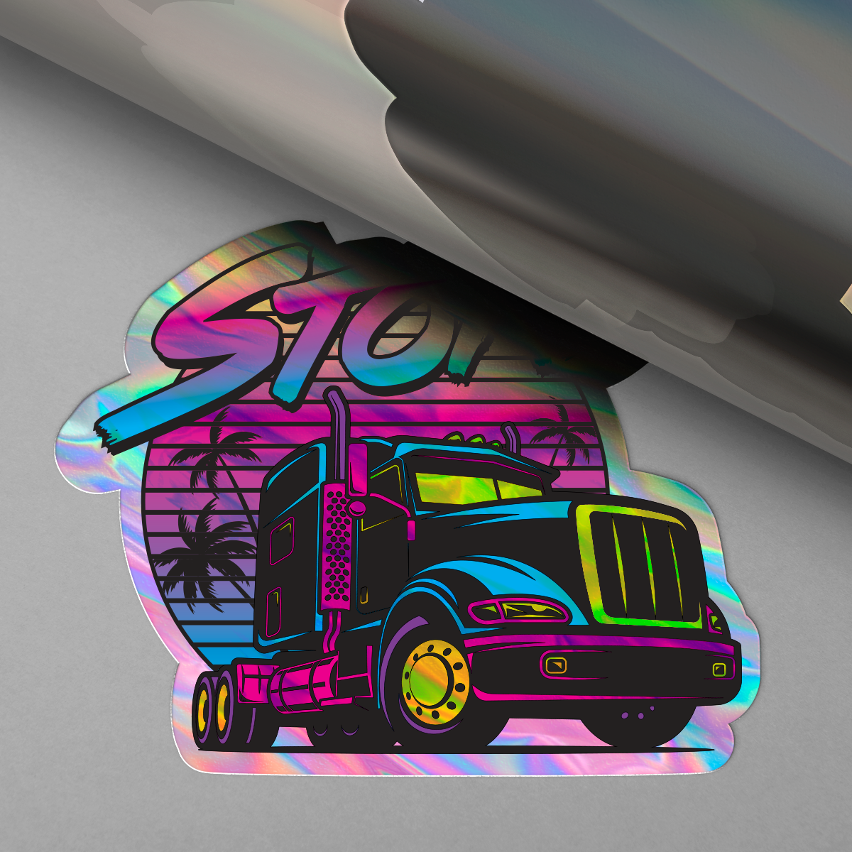 Neon Truck Sticker