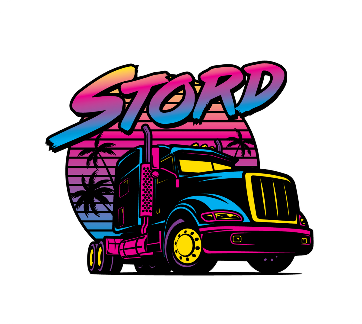 Neon Truck Sticker
