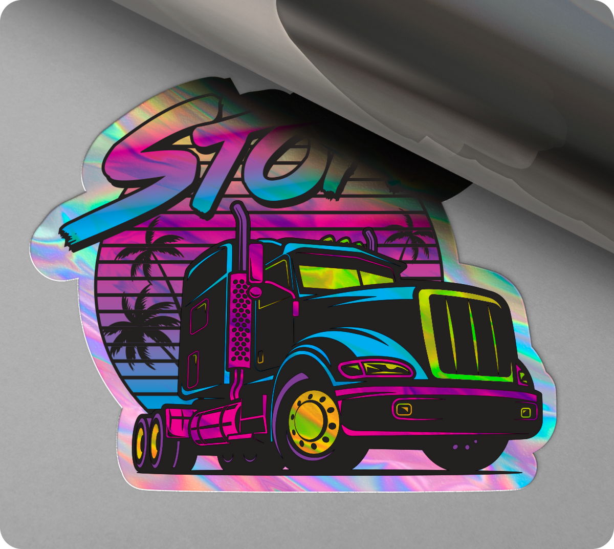 Neon Truck Sticker